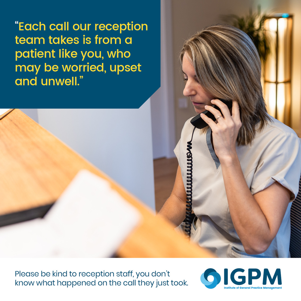 Please be kind to reception staff