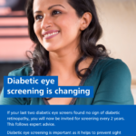 Diabetic eye screening intervals change poster